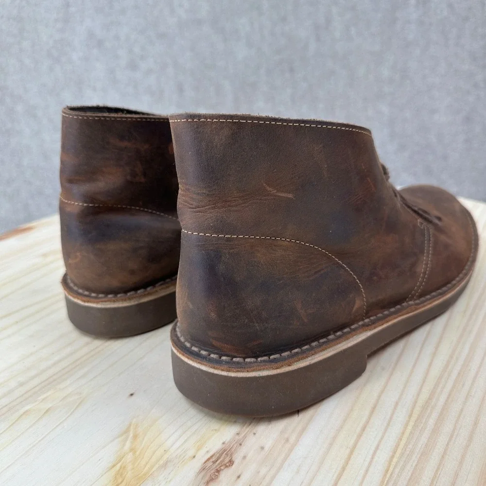 CLARKS Mens Ankle Boots Bushacre 2 Beeswax Brown Leather Desert Chukka 10M‎
